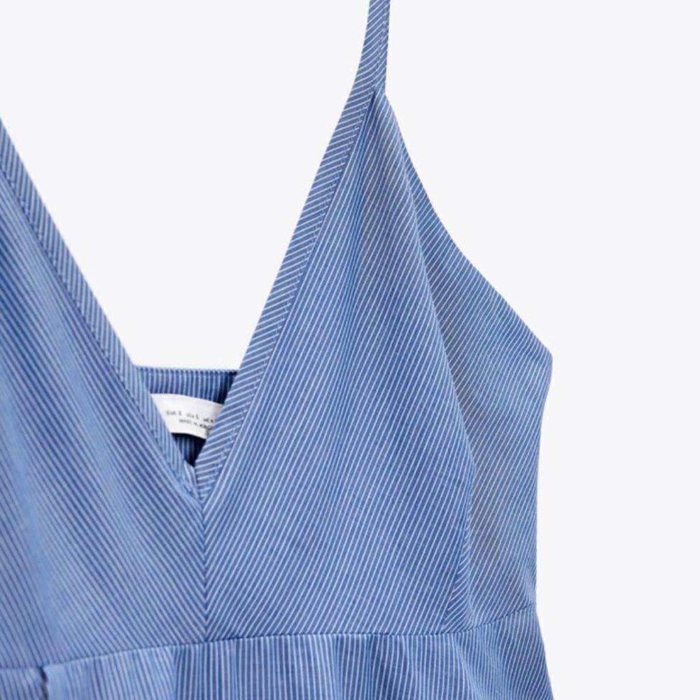 Zara Blue and White Midi Dress - Picture 4 of 10